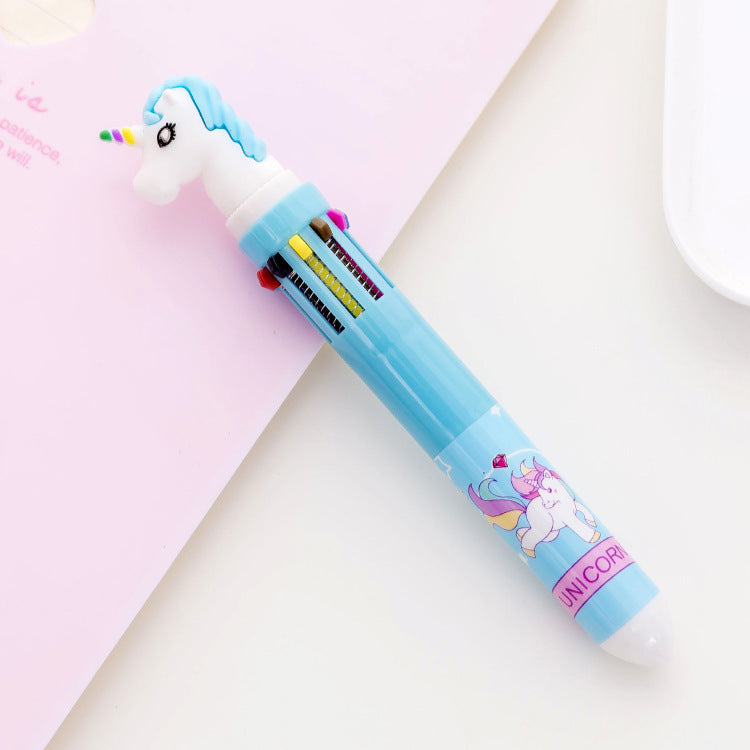 Wholesale Plastic Cute Hippopotamus Dinosaur 10 Color Ballpoint Pen